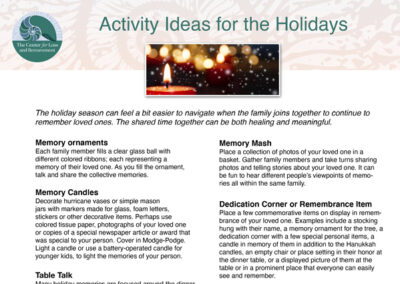 Activity Ideas for the Holidays