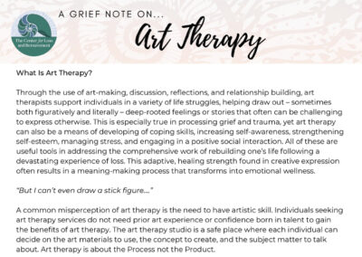 Grief Notes: Art Therapy