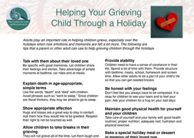Helping Your Grieving Child Through a Holiday