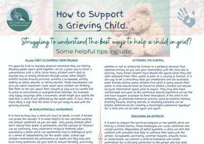 How to Support a Grieving Child