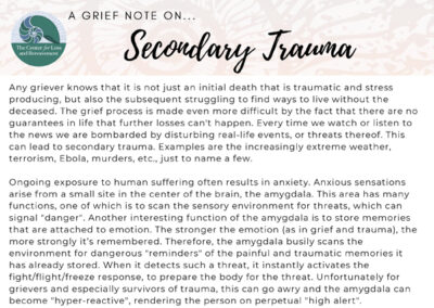 Grief Note: Secondary Trauma