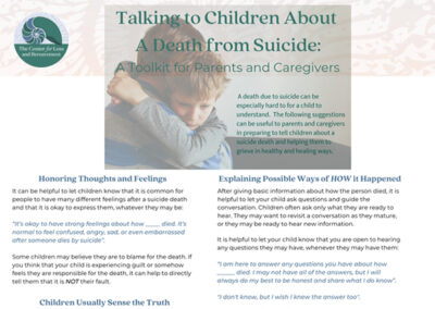 Talking to Children About A Death from Suicide